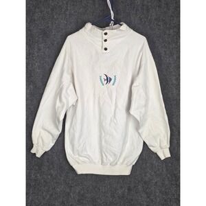 Vintage Sansegal Maui Hawaii Embroidered Pullover Sweatshirt Men Large 90s White